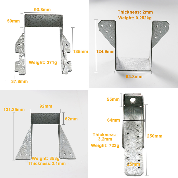 Metal brackets for wood beams